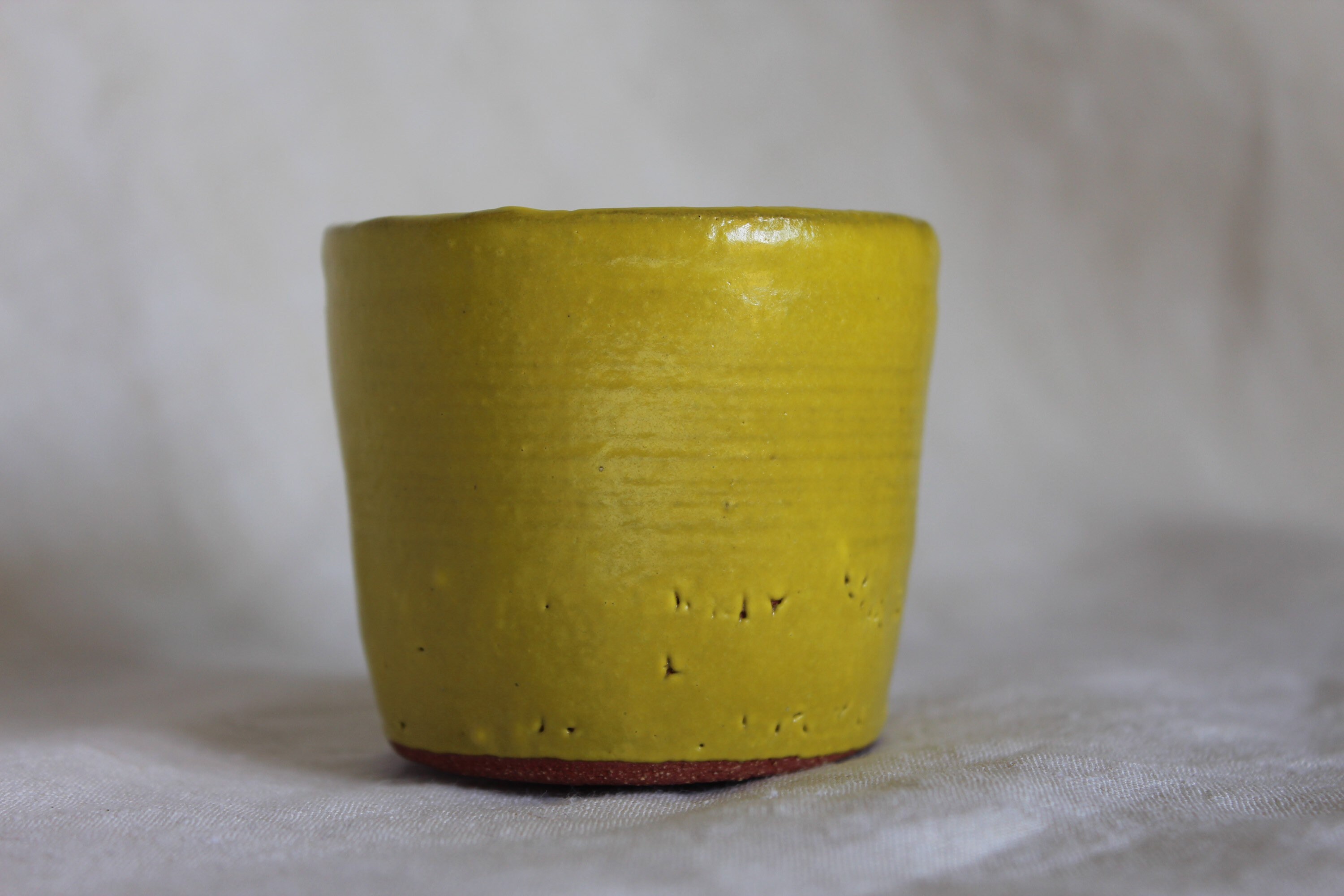 Tasse à Café en Ceramique Jaune Moutard, Piece Unique