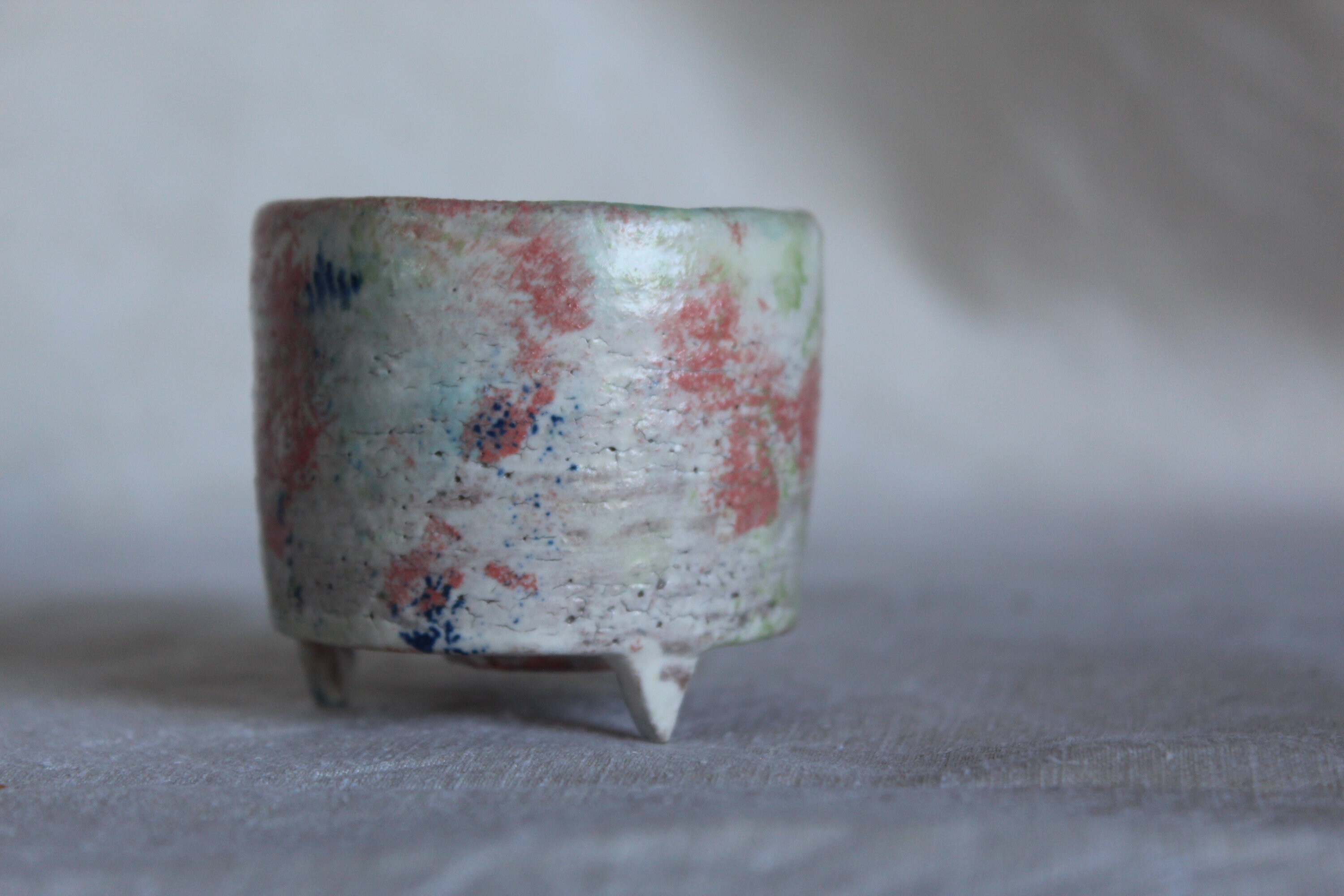 Kiki G?ro, ???, Brûle Encens, Coloreful Ceramic Objets, Theree Feet Cup