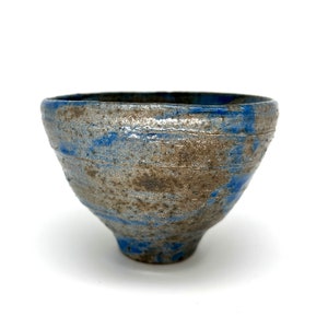 Blue tone Raku tea bowl