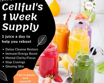 Cellful's 1 Week Supply - (1) Juice a Day for 7 Days to Reboot, Reset and Restore