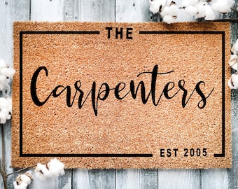 Personalized Coir Doormat: Custom Family Name Welcome Mat