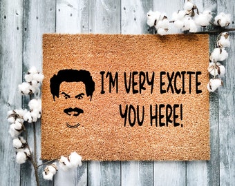 Borat Funny Coir Doormat: I'm Very Excite You Here Welcome Mat