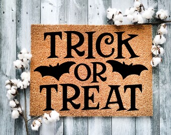 Funny Halloween Doormat: Trick or Treat Welcome Mat