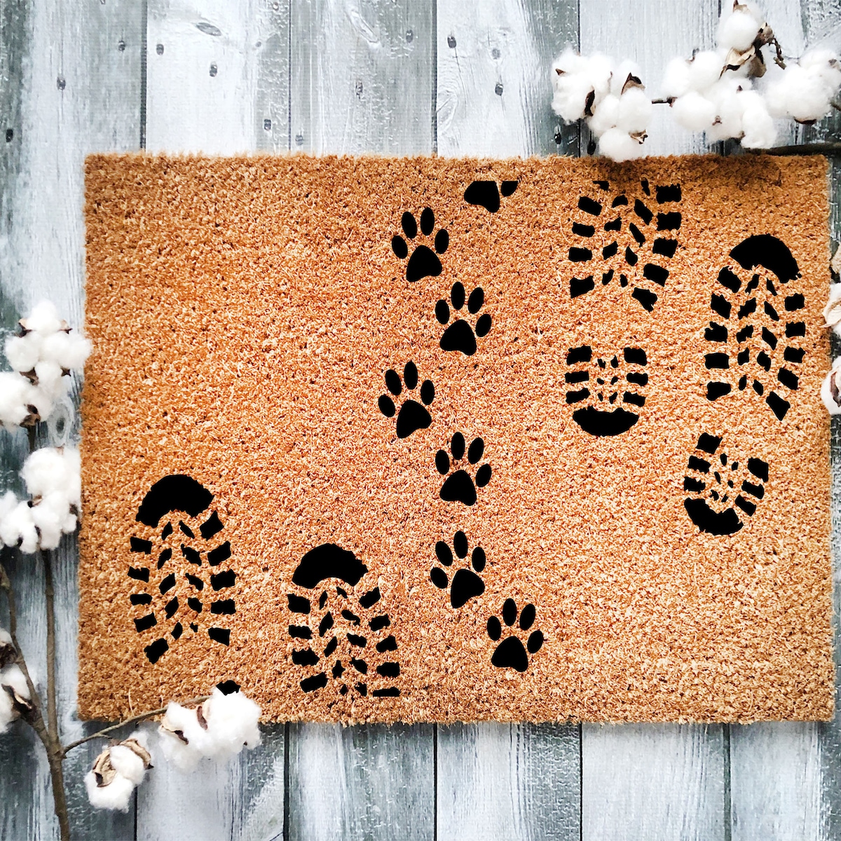 Shoes Paw Dog Print Doormat - 36"x24"
