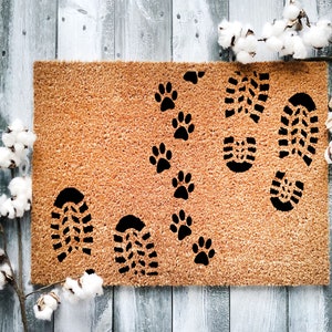 Shoes Paw Dog Print Doormat, Dog Paw Pet Doormat, Housewarming Gift, Welcome Doormat, Front Doormat, Funny Doormat, Animal Bark  Mat, 1168