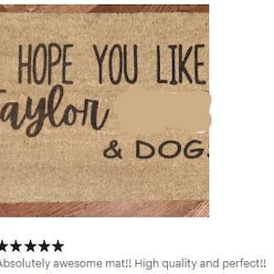 I hope you like doormat Taylors version Probably Housewarming Gift Door Mat, Closing gift Funny Front Doormat, Customize Doormat ARTIST NM image 2