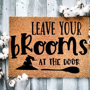 Halloween Doormat: Funny Witch Broom Decor, New Home Gift