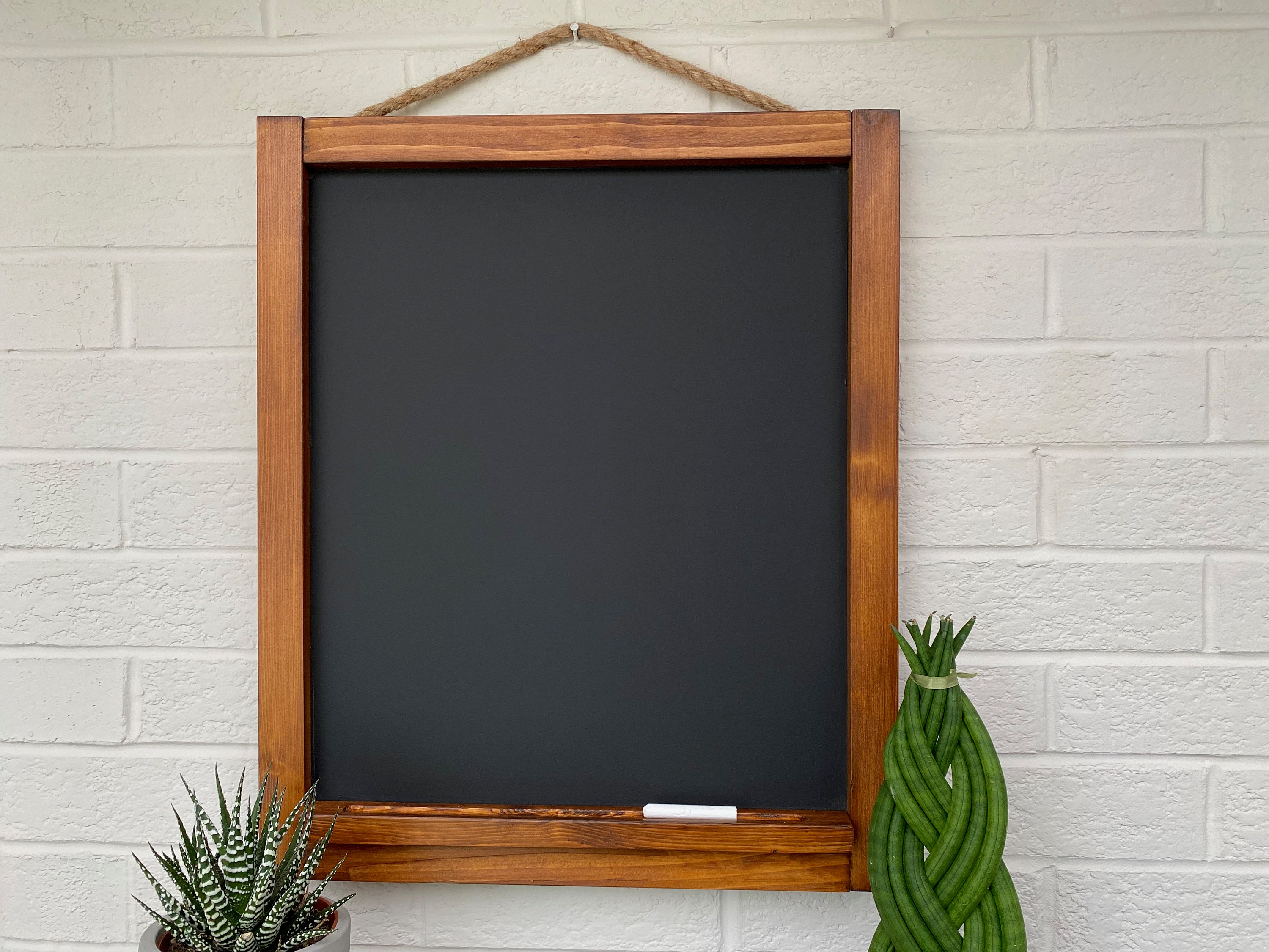 Chalkboard Solid Wood Frame in Dark Walnut Finish Etsy UK