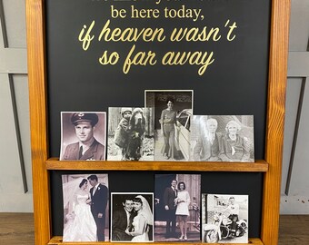 Wedding sign - Memorial message for wedding venue decoration - freestanding design with dark walnut finish - fully assembled
