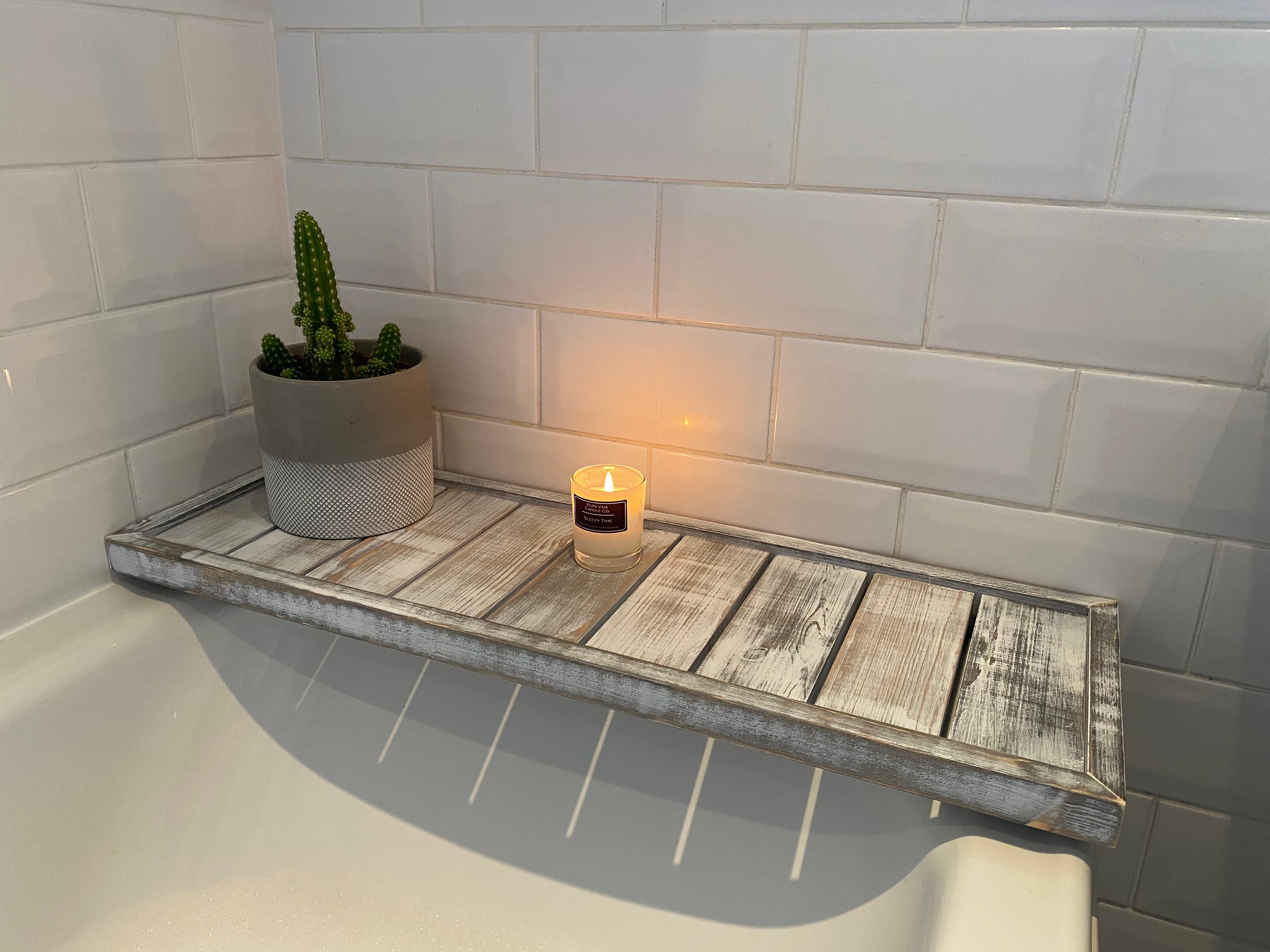 Bandeja de baño de madera hecha a mano tabla de baño madera | Etsy