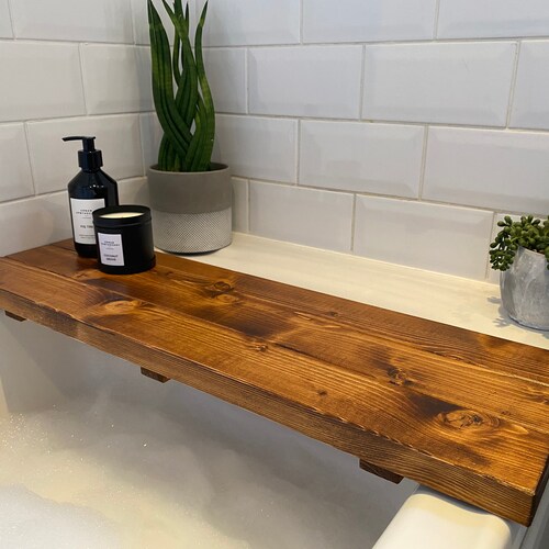 Wooden Bath Tray Bath Board Bath Caddy Handmade Solid Wood Etsy