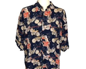 Vintage Harley Davidson Hawaiian Shirt 
