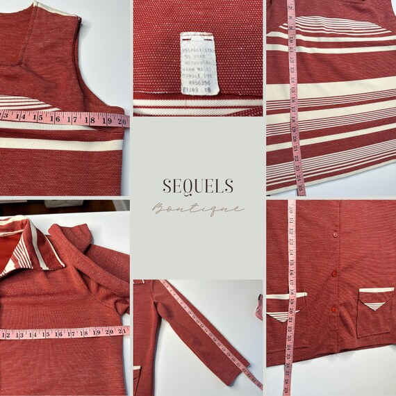 Vintage 70s Stripe Knit Twin Set | Sleeveless Top… - image 10