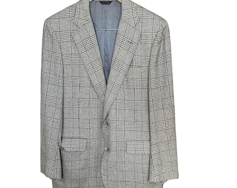 Vintage 70s Pierre Cardin Tan Blue Orange Striped Herringbone