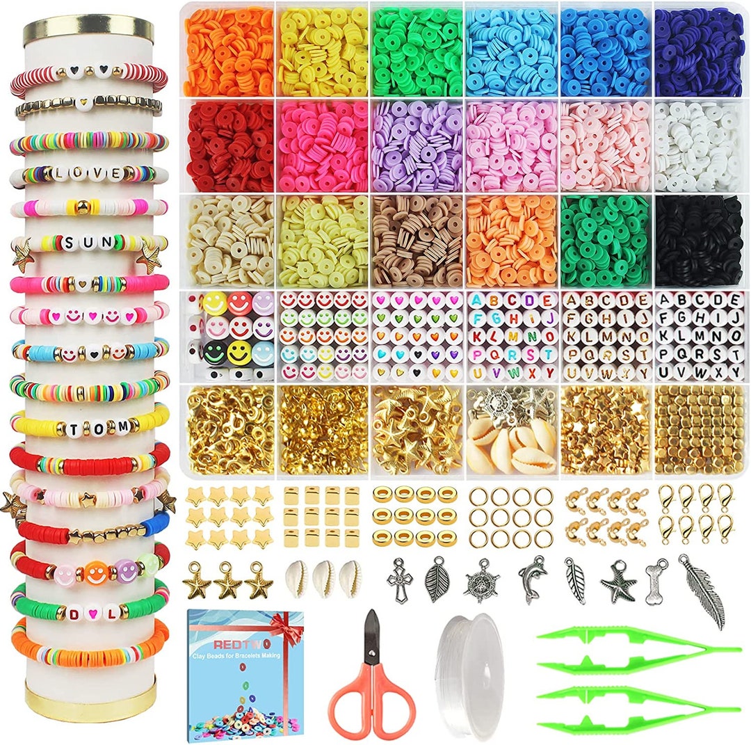 5280 Clay Beads Bracelet Making Kit Clay Heishi Beads Set Preppy Bracelet  Kit Lnclude Polymer Flat Clay Bead Smiley Face Beads -  Israel