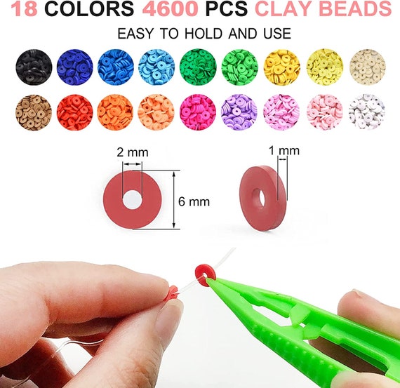 4600 PCS Clay Beads for Bracelet Making 24 Colors Spacer Heishi Beads Flat  Round Clay Beads with Pendant Charms Kit and Elastic Strings Clay Beads Kit  - China Clay Bead Kit and