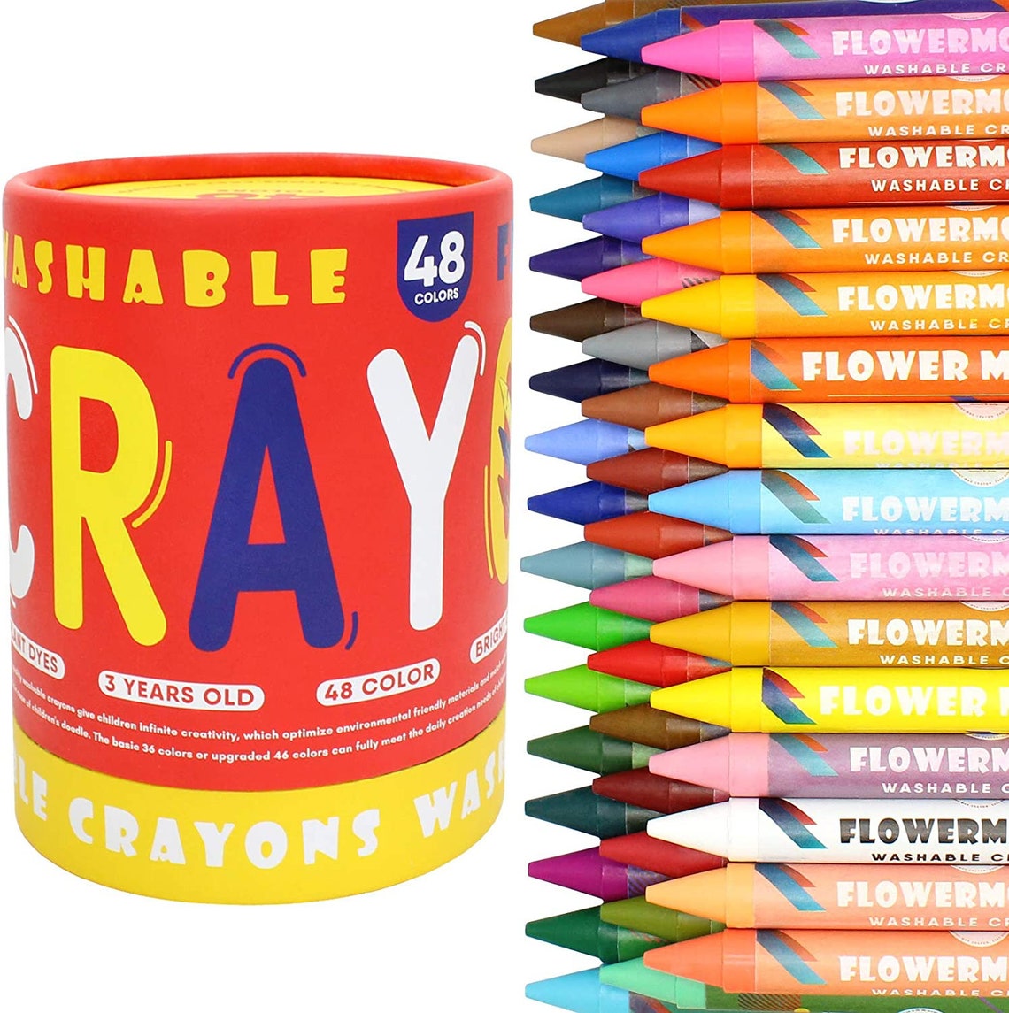 Large Crayons for Kids Ages 24 48 Colors Nontoxic Crayons Etsy