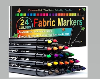  Fabric Markers Permanent for Clothes - Dual Tip Fabric Pen, 20  Colors Fabric Pens Permanent No Bleed, Non-Toxic Fabric Paint Markers for T  Shirt Bibs Shoes Tote Bag Onesie Fabric