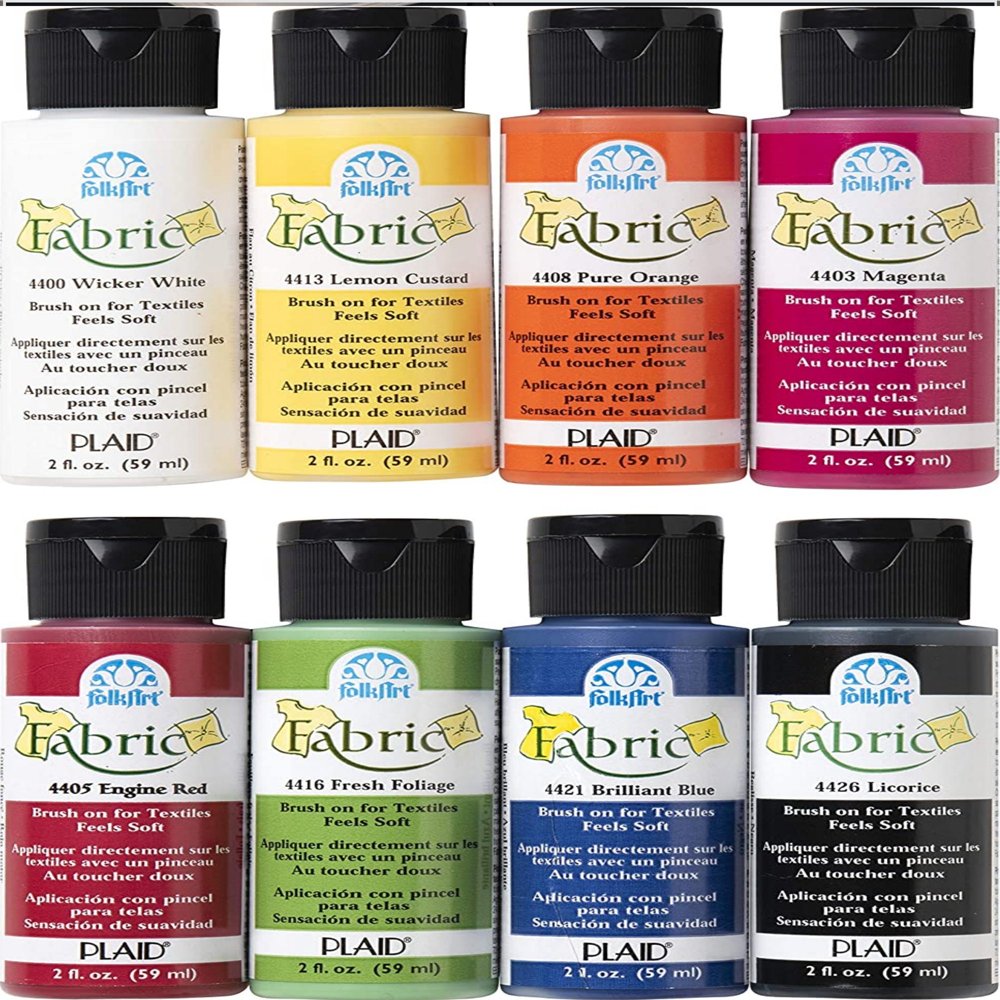 DIY Fabric Paints (8 GLITTER Colors)- 1oz bottles- Ultra Bright 3D Fabric T  Shirt Clothing Soft Paint, Non-Toxic Water-Based, Washable, Permanent