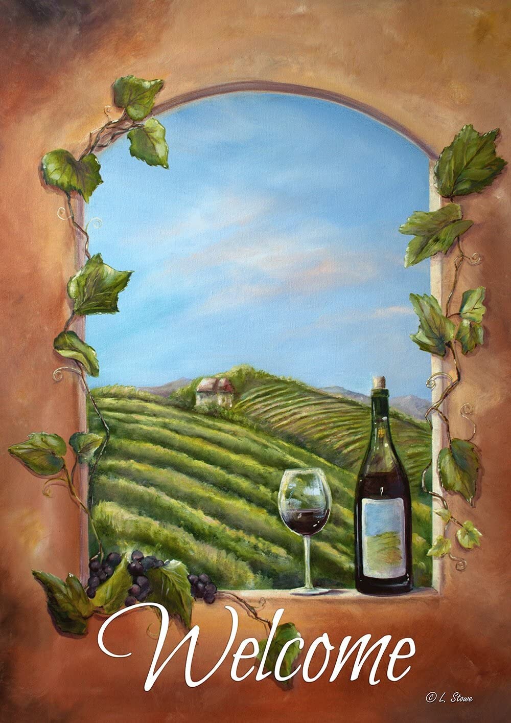 Vineyard View 12 x 18 Inch Rustic Winery Window Wine Etsy