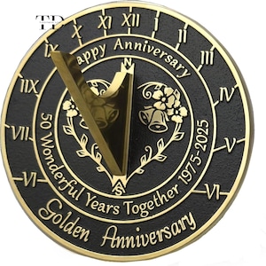 Tieetdye Anniversary Sundial Gift for 50th Golden Wedding Anniversary in 2025