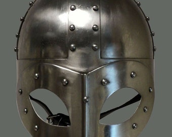 Viking Mask Helmet , re-enactment larp role-play fancy-dress w/ Inner