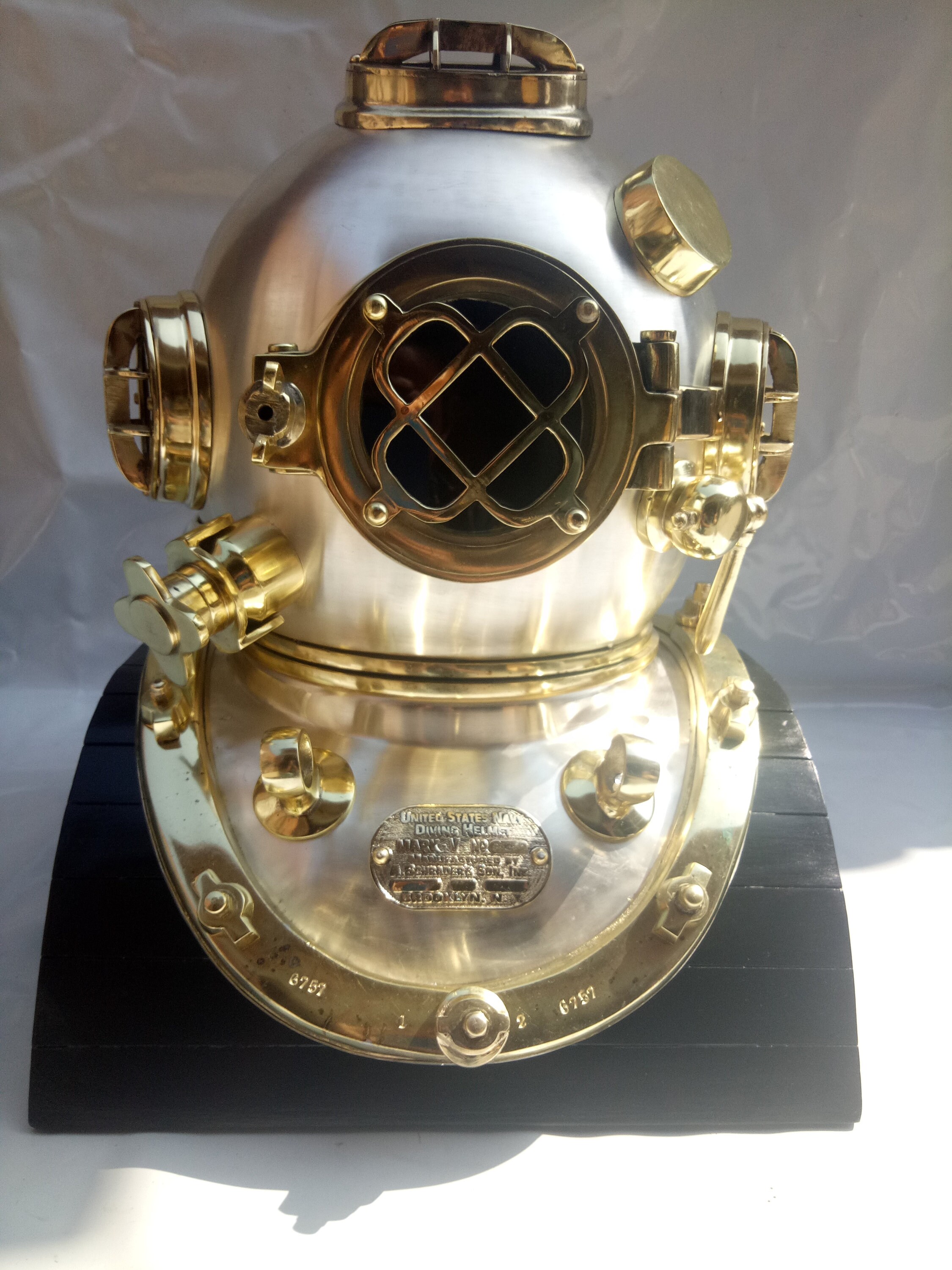Antique Vintage Diving Divers Helmet Solid Steel US Navy Mark V Full ...