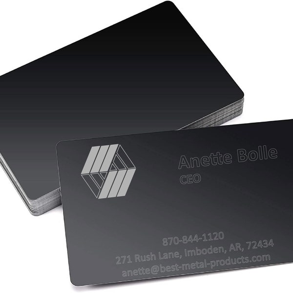 Custom Laser Engraved Anodized Aluminum Business Cards, Personalized Metal Business Cards