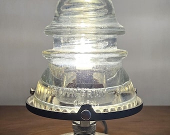 Glass Insulator Lamp: Vintage Insulator Accent Light