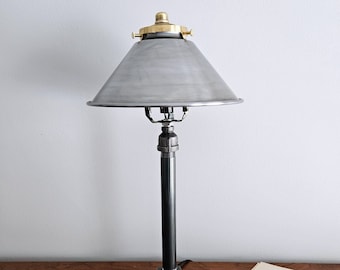 Industrial Lamp with Steel Shade. Table Lamp.  Desk Lamp.  Office Lamp.  Accent Lamp. Steampunk Lamp. Industrial Lighting.