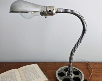 Lámpara de escritorio industrial vintage: Lámpara de maquinista steampunk