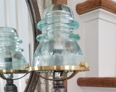 Glass Insulator and Industrial Pipe Lamp. Industrial Desk Lamp. Office Lamp. Insulator Light. Nightstand Lamp. Industrial Lighting.