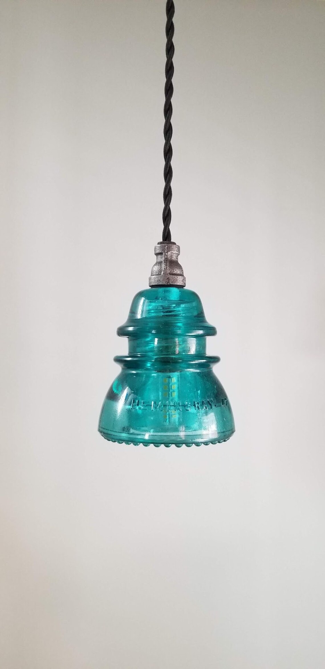 Glass Insulator Pendant Light. Industrial Pendant Light. Etsy