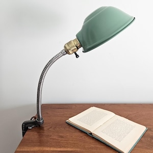 Vintage Desk Lamp. Industrial Desk Lamp. Antique Desk Lamp. Industrial Office Lamp.  Retro Lamp. Vintage Clamp-On Lamp.
