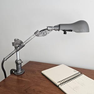 Vintage Industrial Desk Lamp.  Vintage Woodward Industrial Lamp.  Steampunk Desk Lamp. Industrial Lighting. Antique Industrial Desk Lamp.