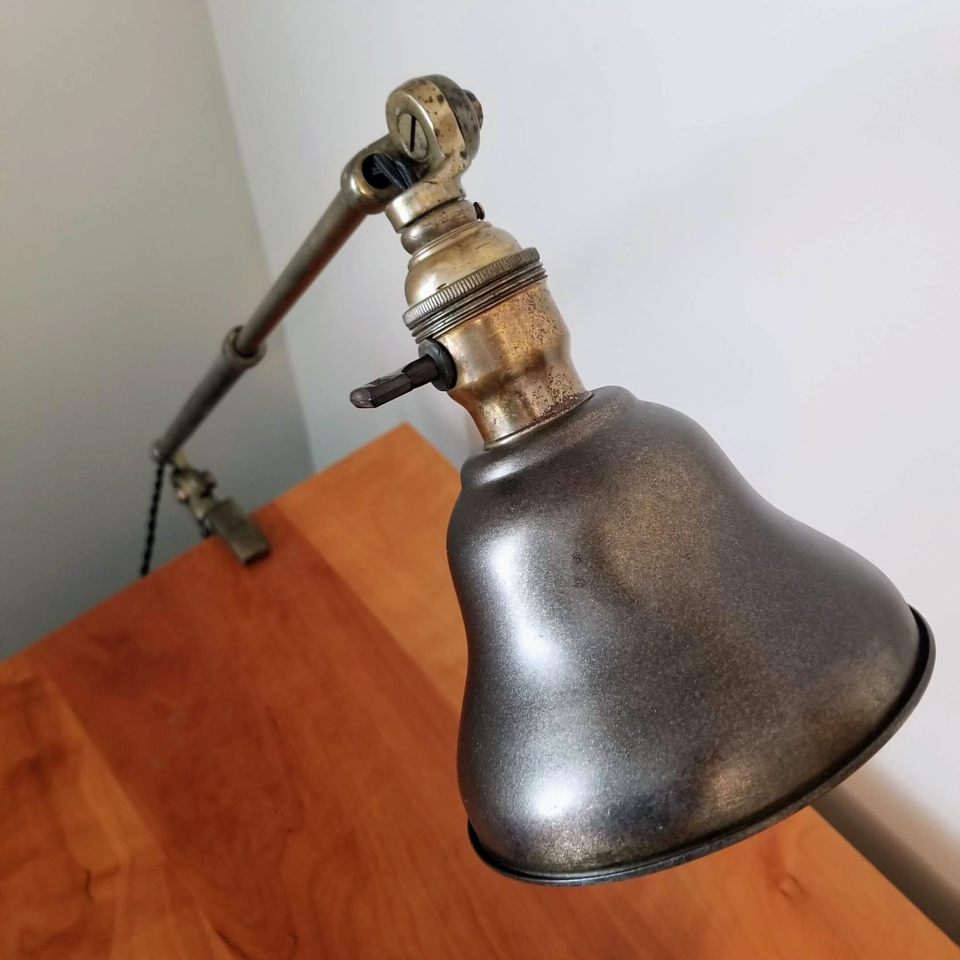 Vintage Industrial Desk Lamp. Drafting Table Lamp. Steampunk Desk Lamp