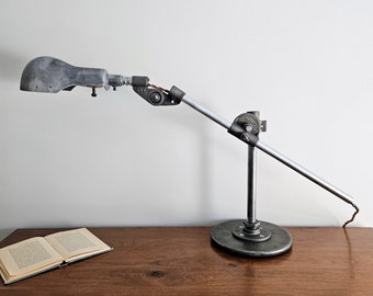 Vintage Industrial Desk Lamp.  Woodward Industrial Lamp.  Steampunk Desk Lamp. Industrial Lighting. Antique Desk Lamp.