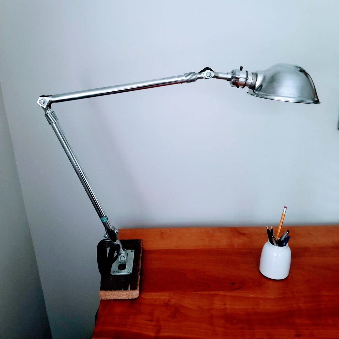 Vintage Industrial Desk Lamp. Vintage Ajusco Lamp. Steampunk Desk Lamp