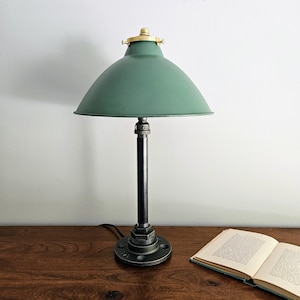 Industrial Lamp with Vintage Metal Shade. Table Lamp.  Desk Lamp.  Office Lamp.  Retro Lamp. Steampunk Lamp. Industrial Lighting.