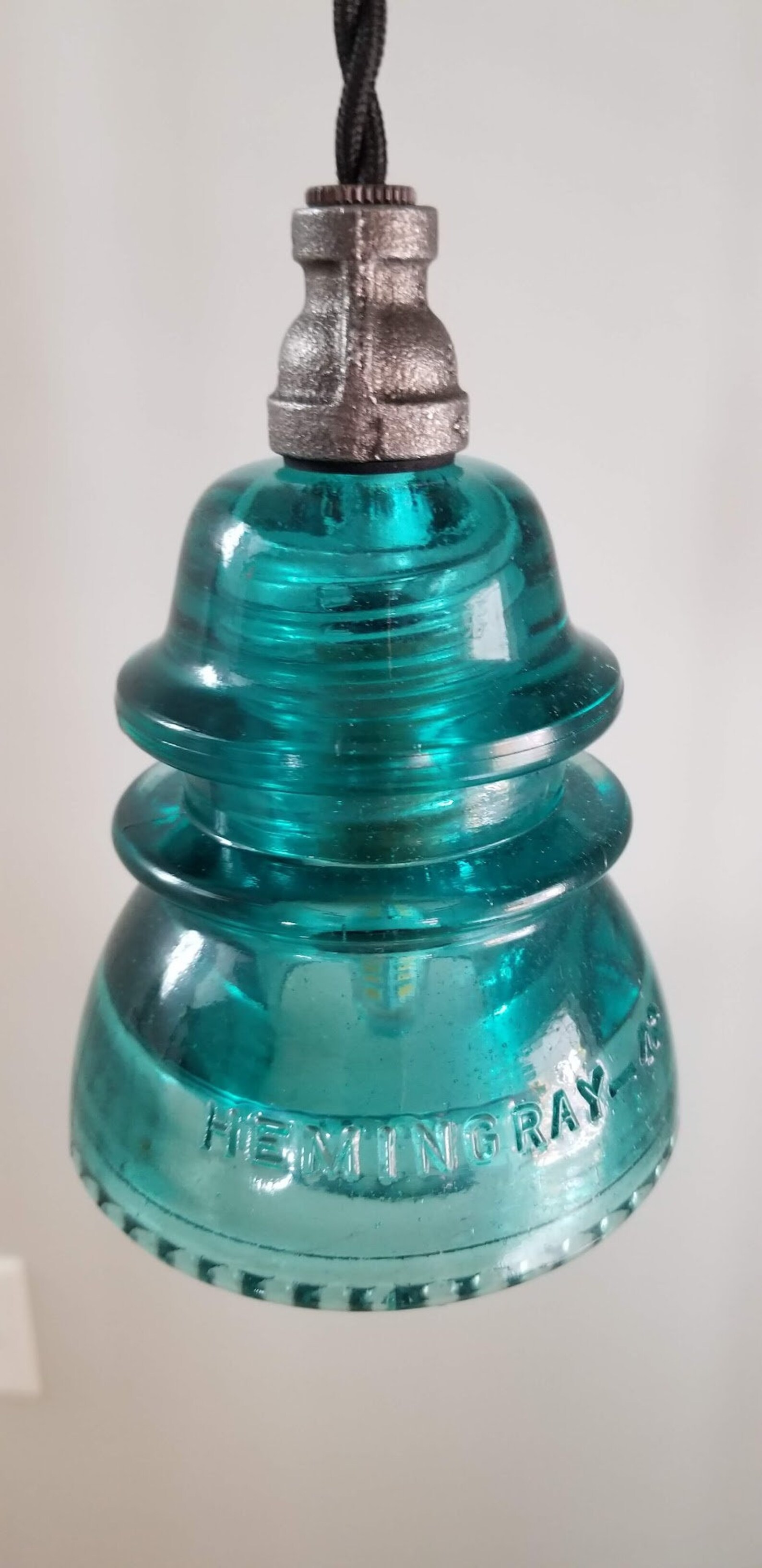 Glass Insulator Pendant Light. Industrial Pendant Light. Etsy