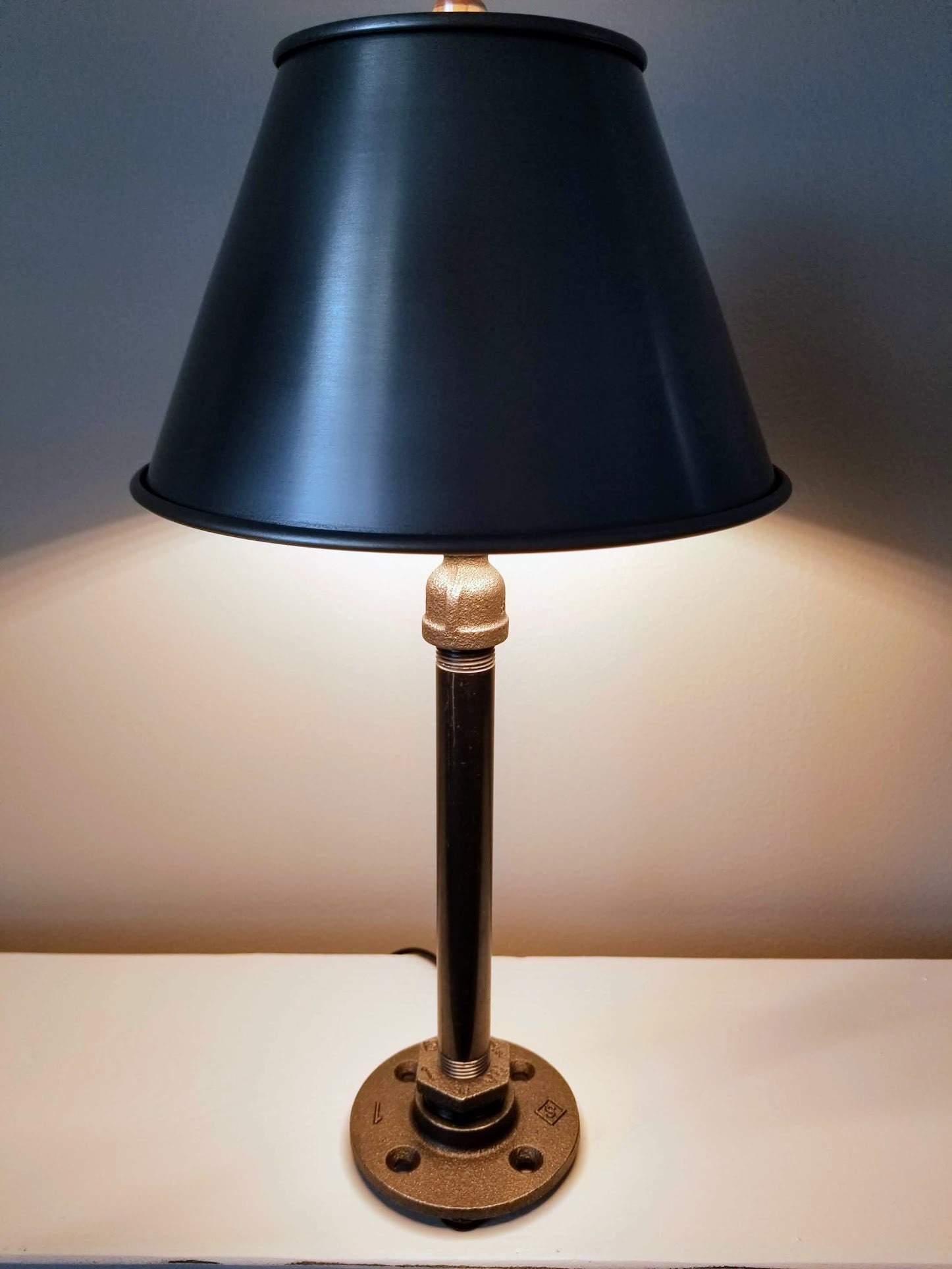 Industrial Table Lamp With Steel Shade. Industrial Desk Lamp. Etsy