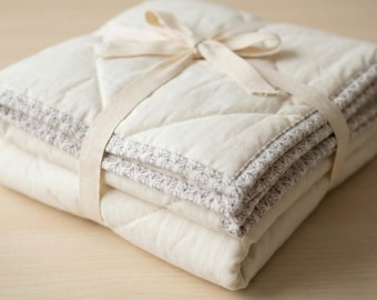 Organic Wool Comforter Quilt, 100% Cotton Cover, Machine Washable Wool Duvet Insert, Custom Size Bedding, Natural All Season Blanket