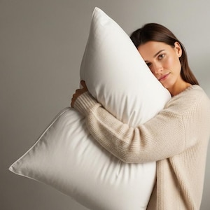 15x23 Down-Alternative Pillow Insert, 100% Cotton Cover, Hypoallergenic Lumbar Cushion, Machine Washable