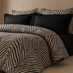 Katoenen dekbedovertrekset met zebraprint, zwart-wit dierenbeddengoed, verborgen ritssluiting, Twin Full Queen King,