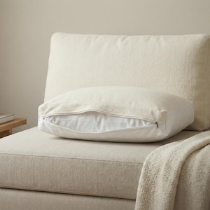 Cotton Pillow Insert Cover with Zipper, Cushion Inner Case Without Filling, Pillow Liner Cover, Custom Size Throw Pillow Cover image 3