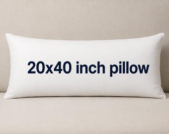 20x40 Pillow Insert, Synthetic Down Alternative Pillow Form for Sham, 100% Cotton Cover
