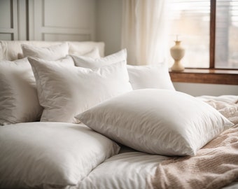 Almohada de algodón de 22 x 22: ropa de cama de plumón de lujo