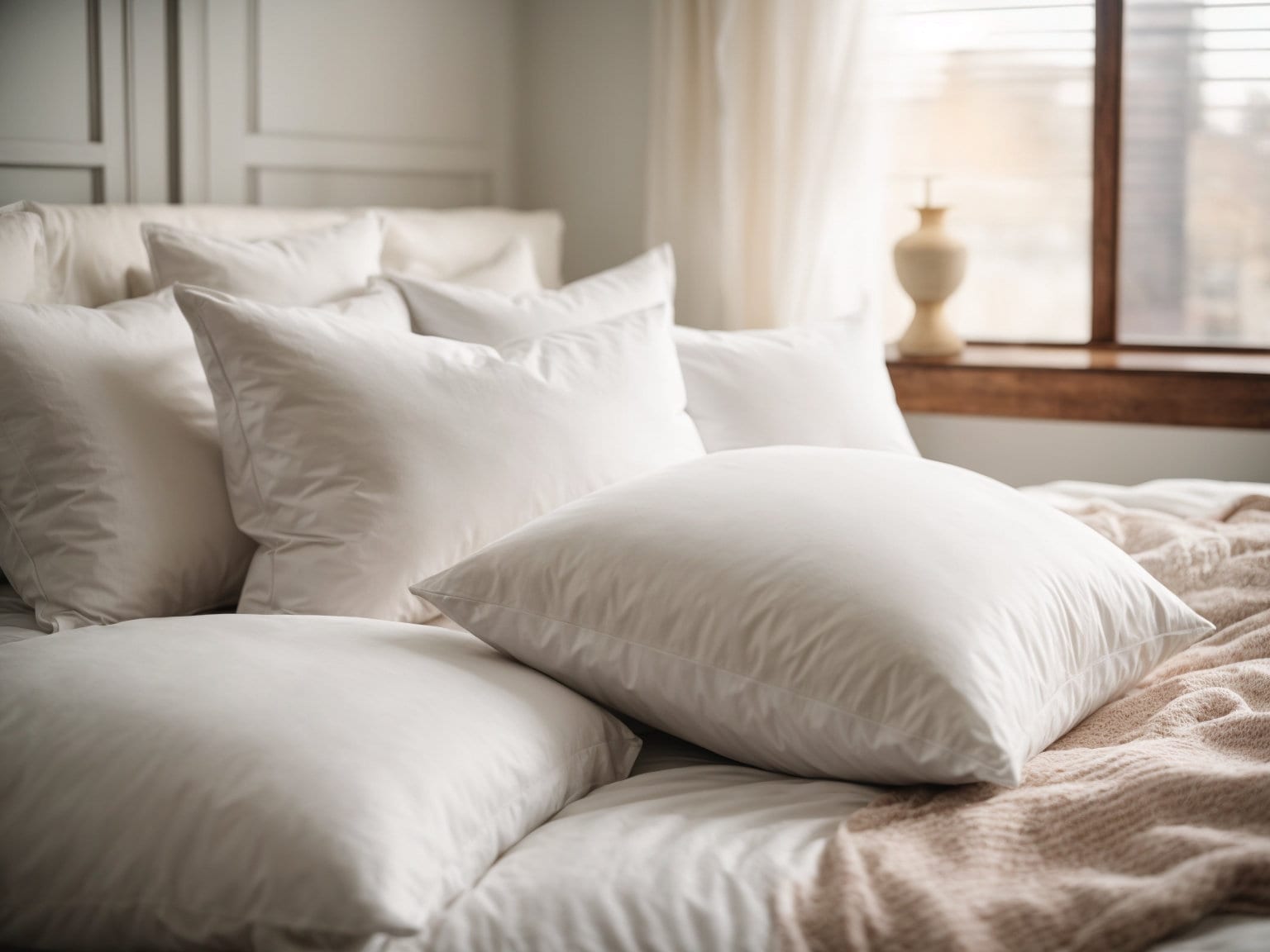 22x22 コットン枕：高級ダウン代替寝具 - Etsy 日本