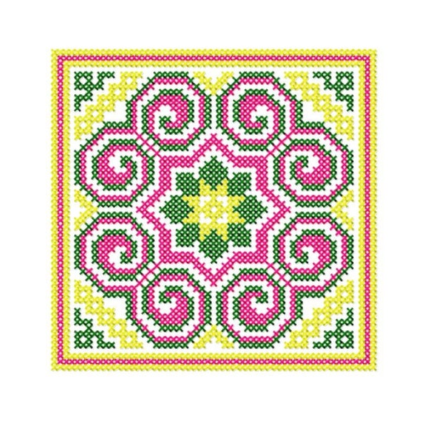 Hmong Embroidery Textile 17 Pes, Jef, vp3, dst