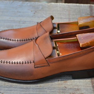 New Handmade Light Brown Color Split Toe Moccasins Loafers For Men's